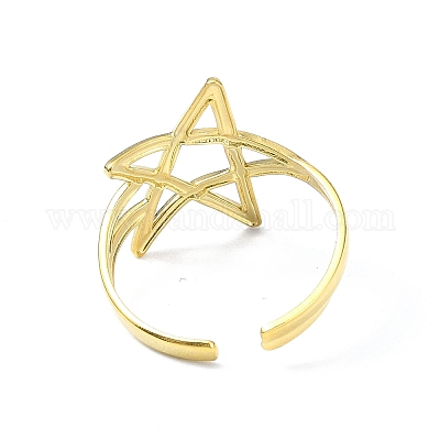 Открытое манжетное кольцо из нержавеющей стали 304 с ионным покрытием (IP) RJEW-L109-036G-1