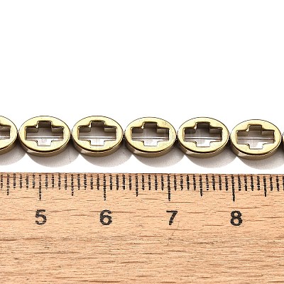 Гальванические нити из синтетических немагнитных гематитовых бусин G-L613-Z01-01F-1