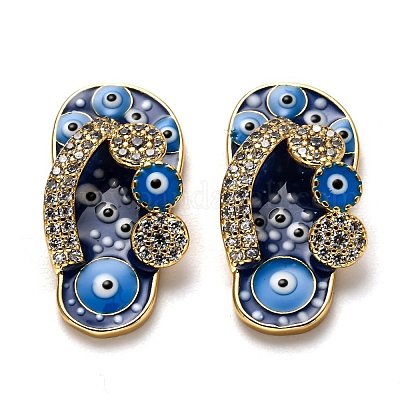 Латунные подвески с фианитами KK-B028-10G-B-1