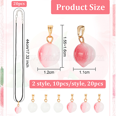 Набор для самостоятельного изготовления ожерелья с подвеской в виде персика 3d DIY-OC0010-47-1