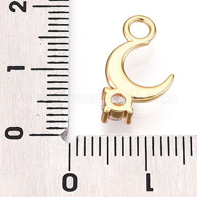 Латунные микропаве прозрачные подвески с фианитом KK-T075-50G-1