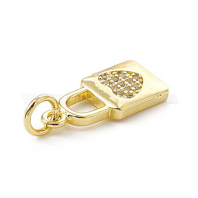 Латунные микропаве прозрачные подвески с фианитом ZIRC-F132-51G-1