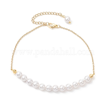 Круглые бусины из ракушек и жемчуга AJEW-AN00707-01-1