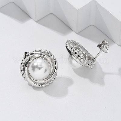 Латунь серьги EJEW-R016-18P-1