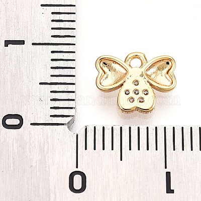 Латунные микропаве прозрачные подвески с фианитом KK-T075-23G-1