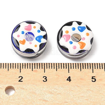 Прозрачные стеклянные эмалевые бусины LAMP-U004-05B-07-1