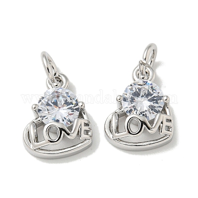 Латунные микро проложить кубического циркония подвески KK-K378-02P-1