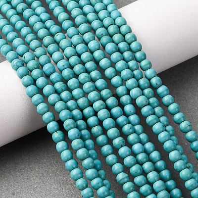 Chapelets de perles synthétiques turquoises&nbsp;TURQ-GSR4mm129-1