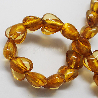 Стеклянные бусины FOIL-R050-12x8mm-15-1