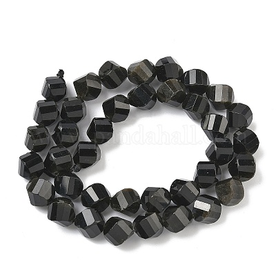 Естественный золотистый отлив обсидиан бисер пряди&nbsp;G-C267-B18-1