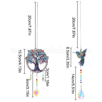 Home Suncatcher Crystal Hummingbird Pendant Prisms Garden Hanging Ornament  2Pcs