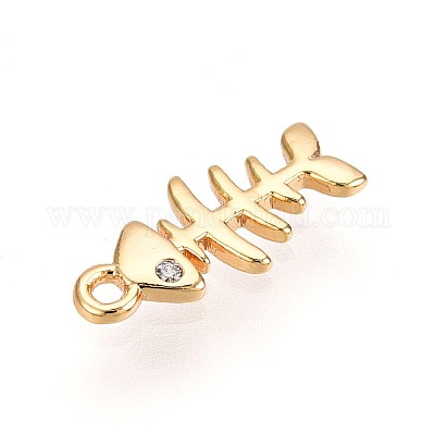 Латунные микропаве прозрачные подвески с фианитом KK-T075-09G-1