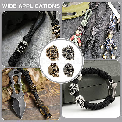 4 шт. 4 стиля для повседневного использования на открытом воздухе латунный парашютный трос европейские бусины FIND-FG0003-73-1