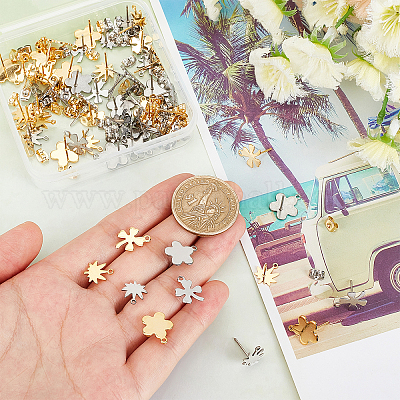 60 шт. 6 шт. фурнитура для сережек-гвоздиков из нержавеющей стали 304 STAS-DC0010-20-1