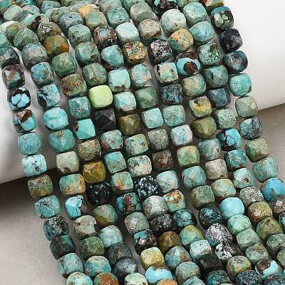 Хубэй природных бирюзовый бисер нитей&nbsp;G-B175-C03-6x6mm-1