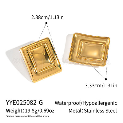 Серьги-гвоздики прямоугольной формы из нержавеющей стали 925 пробы MP2919-1-1