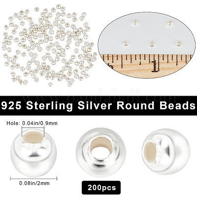 200 Perline In Argento 2 Mm – Rondelle Per Gioielli, Ottone Patinato, Foro 1 Mm