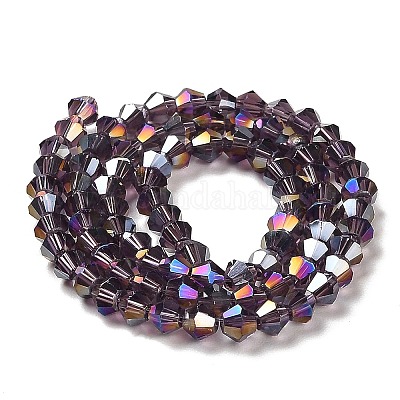 Прозрачные стеклянные бусины гальваническим пряди GLAA-F029-2mm-A04-1