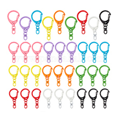 36 шт. 9-цветный цинковый сплав с вращающимися застежками для брелка FIND-PH0027-08-1