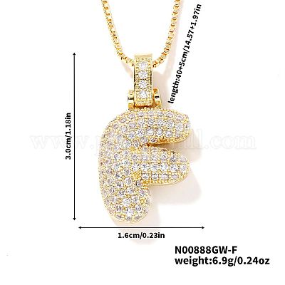 Элегантные латунные микропаве прозрачные кубические цирконии 3d начальные ожерелья DV4415-5-1