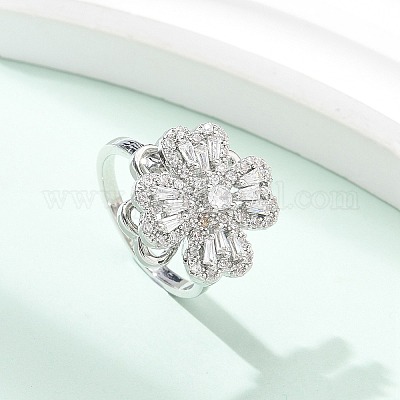 Вращающиеся открытые манжеты-кольца для женщин с клевером&nbsp;LS-RJEW-R007-02P-1