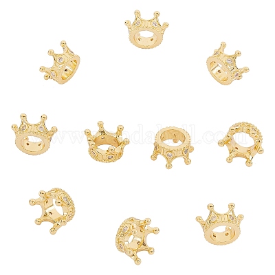 Латунные микро проложить класса AAA кубического циркония бусы KK-NB0004-41G-1