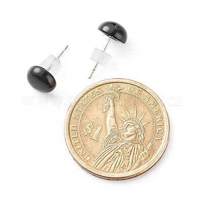 Полукруглые серьги-гвоздики из натуральных смешанных драгоценных камней для девушек и женщин EJEW-JE04664-1