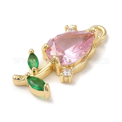 Подвески из латуни с прозрачным фианитом KK-G499-12G-1