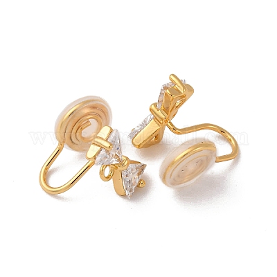 Фурнитура для ушей из латуни с микропаве из кубического циркония KK-F898-18G-1