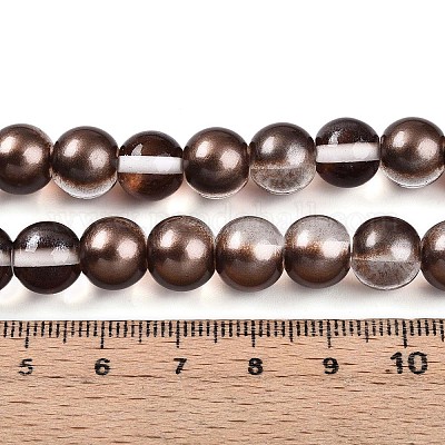 Запекание окрашенные прозрачные стеклянные бусины нити DGLA-N011-10mm-09-1