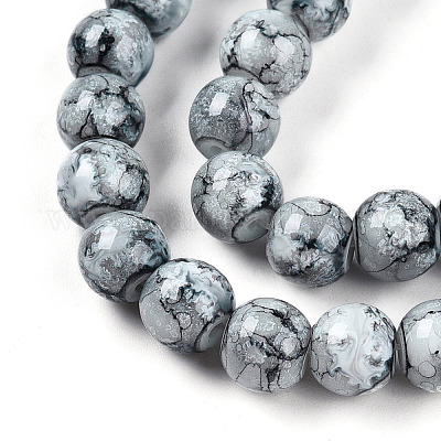 Выпечка окрашенные стеклянные бусины пряди DGLA-N003-8mm-A06-1