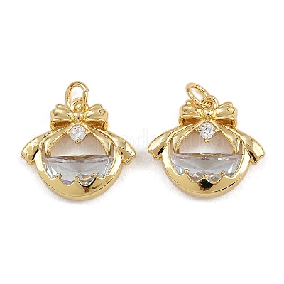 Латунь стекло кулоны KK-A269-66G-1