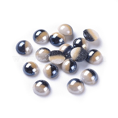 Непрозрачные стеклянные кабошоны GGLA-S038-10B-4mm-1