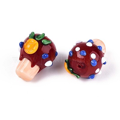 Бусины ручной работы в технике лэмпворк с неровностями LAMP-T022-06D-1