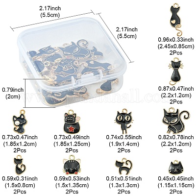 20 pièces 10 styles breloques en alliage d'émail&nbsp;ENAM-YW0003-16-1