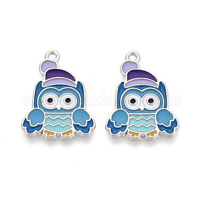 Подвески в виде совы из эмалированного сплава с покрытием для стеллажей&nbsp;ENAM-T024-72A-P-1