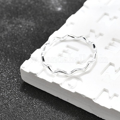 Кольцо с волной из стерлингового серебра с защитой от потускнения и родиевым покрытием для женщин JR873A-1