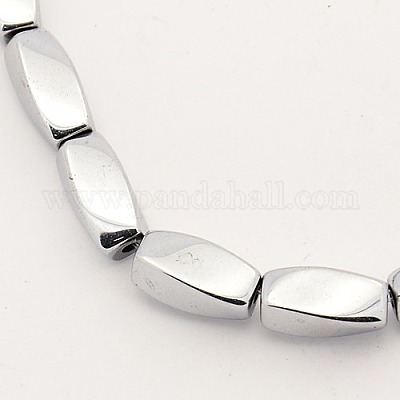 Гальванизировать магнитные синтетический гематит твист бусы пряди G-M007-81B-1