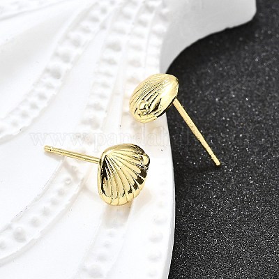 Латунь серьги EJEW-H157-01G-03-1