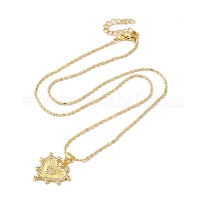 Ожерелья с подвеской из латуни с микропаве и прозрачным кубическим цирконием для женщин NJEW-S429-03G-04-1