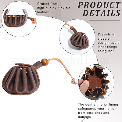 Кошельки для монет из коровьей кожи с завязками&nbsp;AJEW-WH20049-45B-1