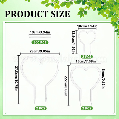 6шт сердце акриловая опора для роста растений DIY-DR0002-36-1