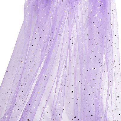 Нейлоновая сетка с узором «звезда и луна» DIY-WH20048-006B-1