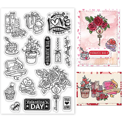 Wholesale GLOBLELAND Roses Key Clear Stamps Ring Books Silicone Stamps Love  Words Rubber Transparent Rubber Seal Stamps for Card Making DIY  Scrapbooking Photo Album Decoration 