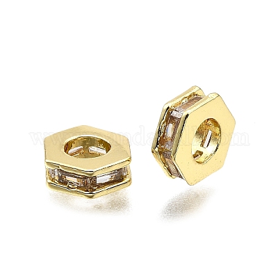 Латунные микро проложить кубического циркония бусы KK-Z100-11G-1