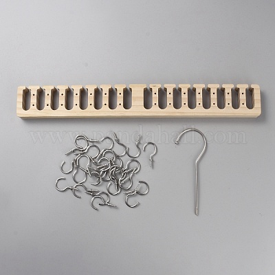 Прямоугольная стойка для хранения деревянных ремней AJEW-WH0561-72-1