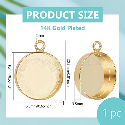 1 шт. 925 плоских круглых подвески из стерлингового серебра с оправой в виде кабошона STER-BC0003-40G-1