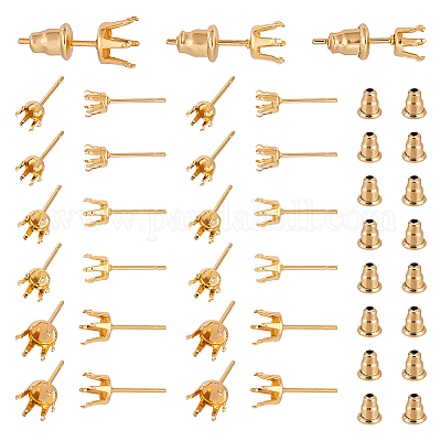 60 шт. фурнитура для сережек-гвоздиков из нержавеющей стали 304 3 размера STAS-NB0001-76-1