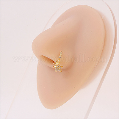 Латунные микропаве прозрачные кубические цирконии подвески кольца для носа FS-WG904D6-10-1