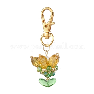 Подвески из цветочного стекла украшения HJEW-MZ00248-05-1